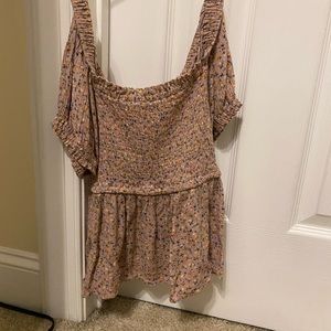 Cute off the shoulder flora top